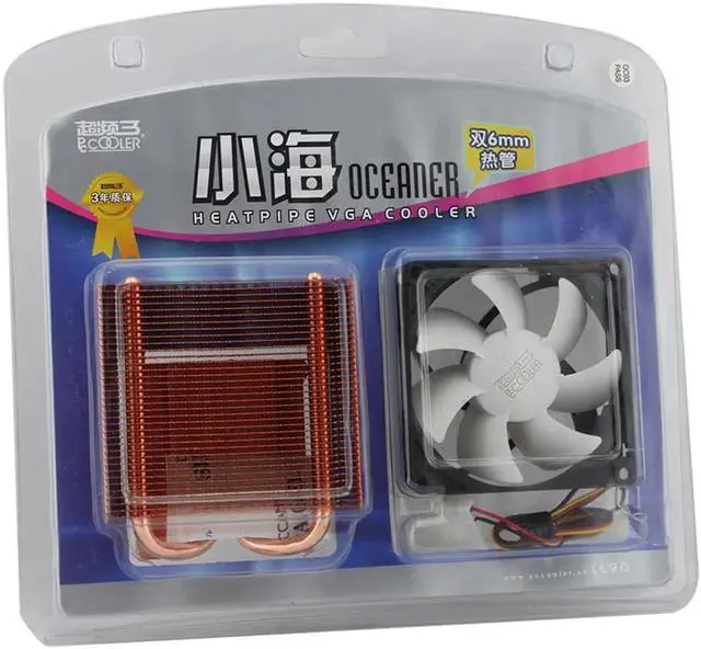 Alt view image 2 of 5 - K80 2 copper heatpipe copper plating heatsink Graphics card cooler 80mm quiet fan VGA cooling GPU radiator 3pin & Molex