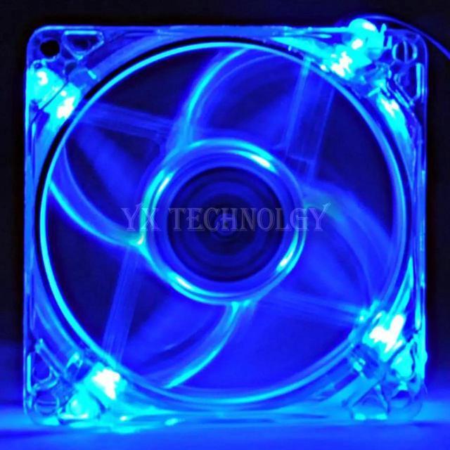 Alt view image 4 of 5 - 8025 GDT Green Red Bule Four color LED PC Computer Case Brushless Cooling Fan 80mm 8080x25mm 8025S DC 12V 4Pin Cooler
