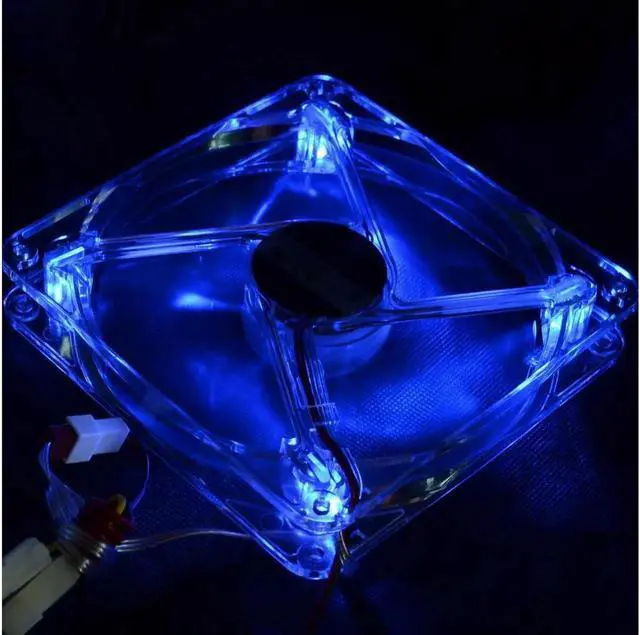 Alt view image 2 of 4 - Blue or red pc fan 140mm pc case cooling fans Best silent quiet 14cm DC 12V 2Lines 4D plug computer coolers