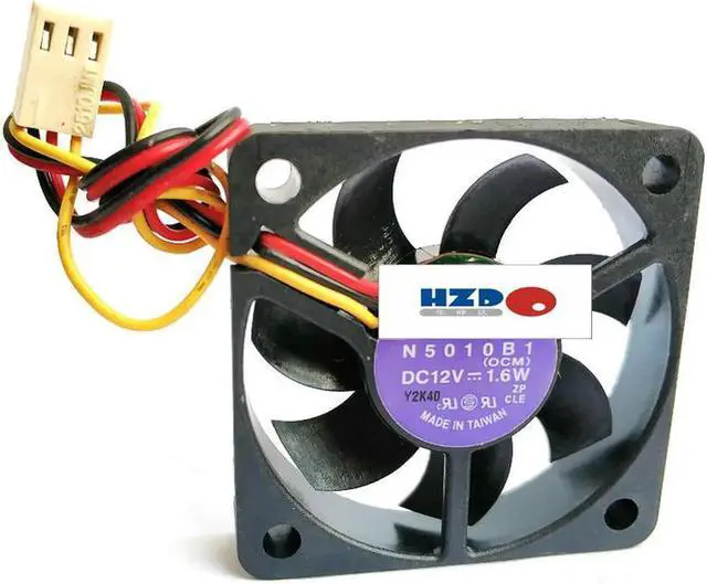 Alt view image 3 of 4 - 5cm N5010B1 5010 12v 1.6w 3wire cooling fan