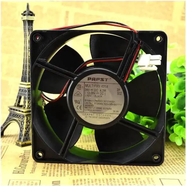 Alt view image 3 of 5 - PAPST4214 axial fan 120 * 120 * 38mm cooling fan 12cm fan 24V cooling fan