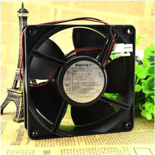 Alt view image 4 of 5 - PAPST4214 axial fan 120 * 120 * 38mm cooling fan 12cm fan 24V cooling fan