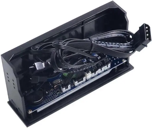 Alt view image 3 of 5 - 5.25 inch 12V PC Computer Fan Controller 3 Fan Speed Controller Temperature Sensor LCD Digital Display Front Panel for PC