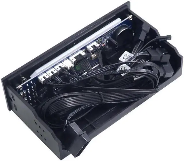 Alt view image 4 of 5 - 5.25 inch 12V PC Computer Fan Controller 3 Fan Speed Controller Temperature Sensor LCD Digital Display Front Panel for PC