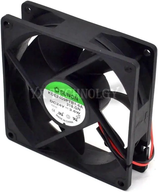 Alt view image 3 of 6 - SUNON Original 9CM 92*92*25MM 9.2CM 9225 KDE2409PTB1-6A 24V 3.6W Cooling Fan case fan server fan