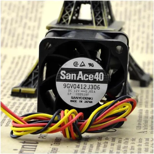 Alt view image 3 of 5 - 4028 4cm 1U chassis fan Super server fan 9GV0412J301 12v 0.6 cooling fan
