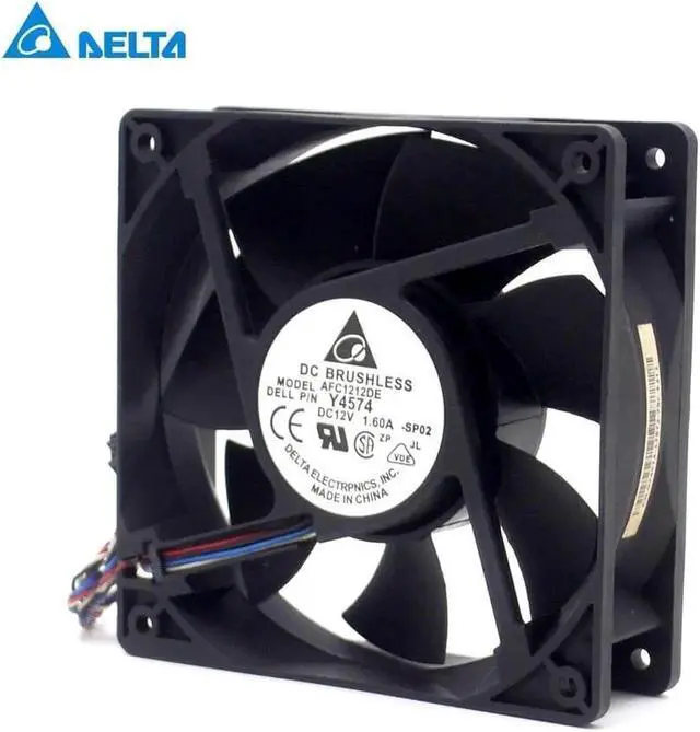 Alt view image 4 of 6 - Delta AFC1212DE 12038 12cm 120mm DC 12V 1.6A pwm ball fan thermostat inverter server cooling fan