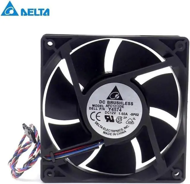 Alt view image 3 of 6 - Delta AFC1212DE 12038 12cm 120mm DC 12V 1.6A pwm ball fan thermostat inverter server cooling fan