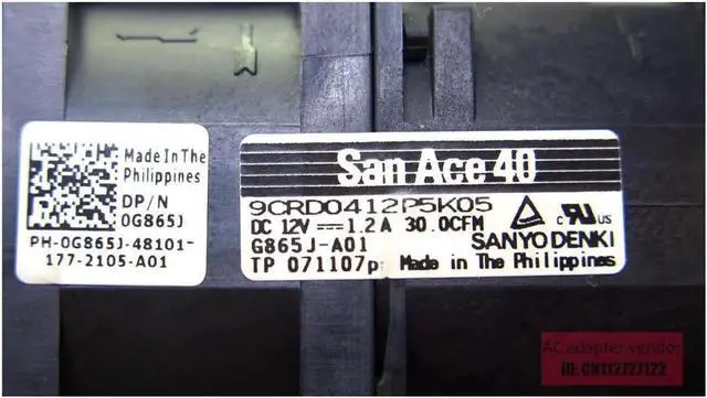 Alt view image 4 of 6 - FOR D.ELL PowerEdge R410\/R415 Server fan CPU cooling fan G865J