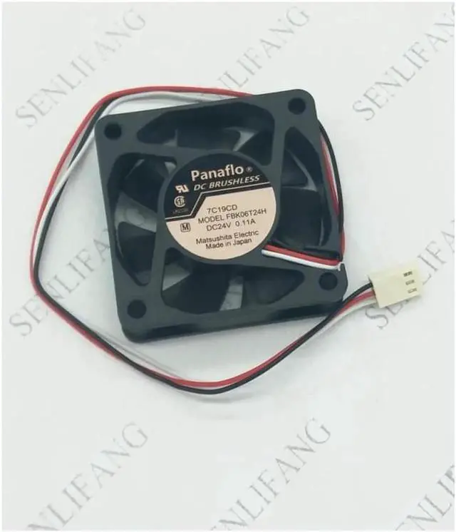 Alt view image 2 of 2 - FOR Panasonic panaflo FBK06T24H 6CM 6015 three-wire inverter fan 24V 0.11A+cooling fan