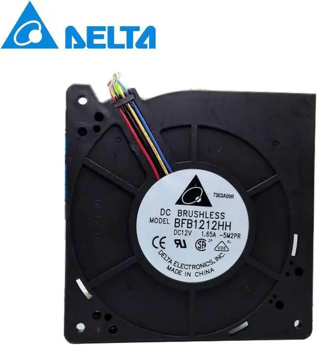 Main image of Delta Cooling fan BFB1212HH 5M2PR DC 12V 1.65A 4-wire 4-pin 110mm 120x120x32mm blower fan