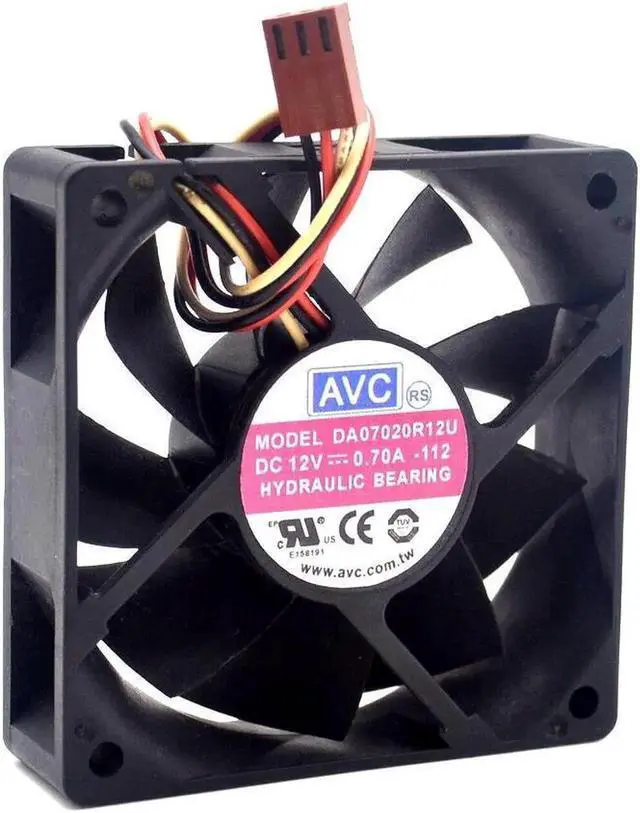 Alt view image 6 of 6 - 2pcs DA07020R12U 7020 7cm 70x70x20mm Server Square Fan DC 12V 0.7A cooling fan