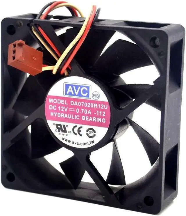 Alt view image 2 of 6 - 2pcs DA07020R12U 7020 7cm 70x70x20mm Server Square Fan DC 12V 0.7A cooling fan