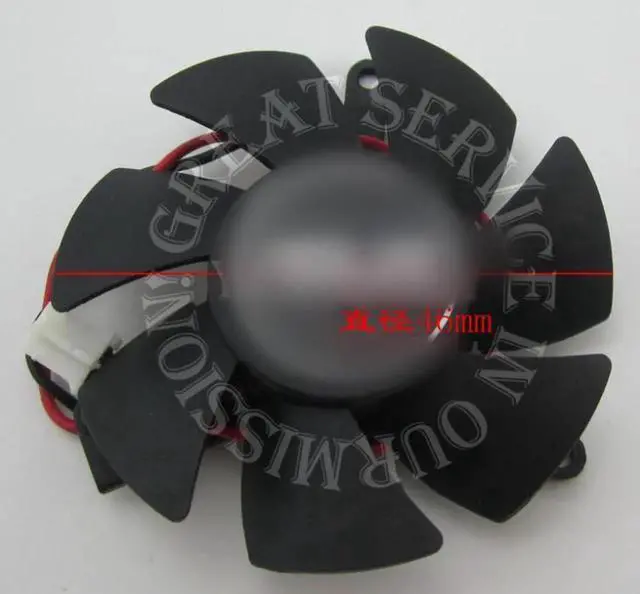 Alt view image 2 of 3 - video card fan Graphics card fan 46mm diameter 39mm pitch 2.0 Terminal Cable length 11cm