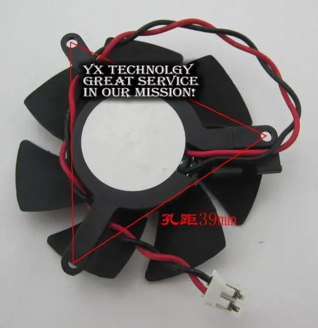 Main image of video card fan Graphics card fan 46mm diameter 39mm pitch 2.0 Terminal Cable length 11cm