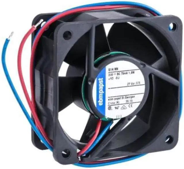 Main image of Ebmpapst 614NN cooling fan size 60 x 60 x 25.4mm75mA 1.8W 24 V DC Axial fan air flow 42m3/h 5100rpm