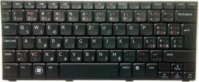 Alt view image 2 of 5 - Aomoproing QWERTZ EUROPEAN US keyboard DELL INSPIRON Mini 1012 1018 /DE196-EU
