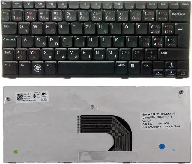 Main image of Aomoproing QWERTZ EUROPEAN US keyboard DELL INSPIRON Mini 1012 1018 /DE196-EU