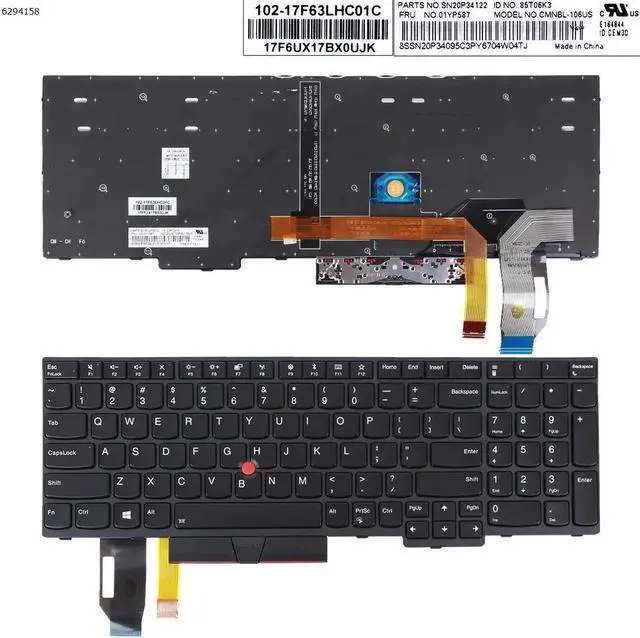 Main image of Aomoproing Keyboard for IBM E580 BLACK With Point Stick Backlit PK131672A24 CMNBL-106US