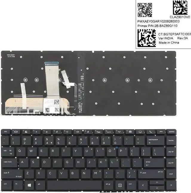 Main image of Aomoproing  Keyboard for HP EliteBook Folio 1040 G5 BLACK Backlit (2B-BAZ89Q100) US