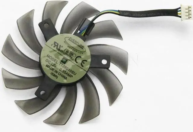 Alt view image 2 of 5 - Aomoproing Cooling fan for 75mm 4pin VGA Video Card GTX770 670 580 HD5870 6850 T128010SU 0.35A 40mm
