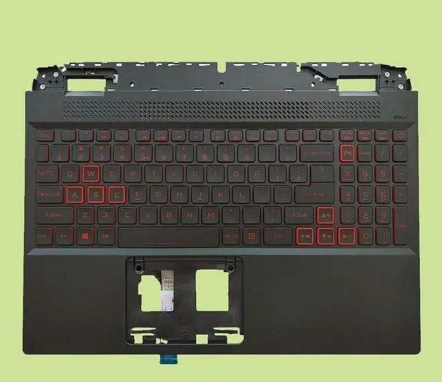 Alt view image 2 of 7 - Aomoproing replacement keyboard for Acer Nitro 5 AN515-58 Palmrest including Backlit with Red Keys 6B.QFJN2.001