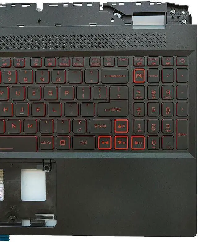 Alt view image 5 of 7 - Aomoproing replacement keyboard for Acer Nitro 5 AN515-58 Palmrest including Backlit with Red Keys 6B.QFJN2.001