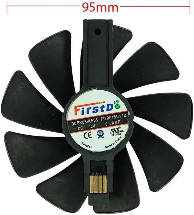 Alt view image 3 of 5 - Aomoproing GPU cooling fan for Sapphire Nitro+ RX590 RX580 RX570