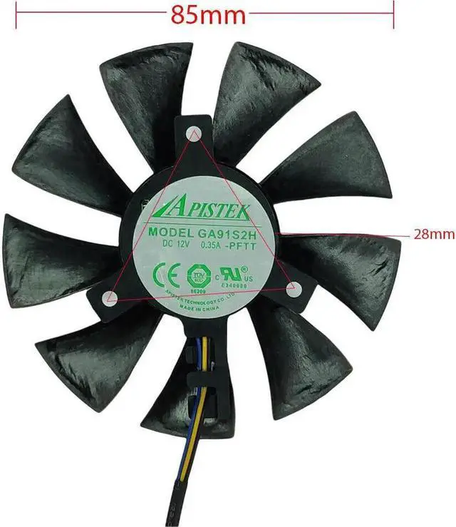 Alt view image 2 of 5 - Aomoproing GPU cooling fan for Gece GTX 1060 GTX 1070 M