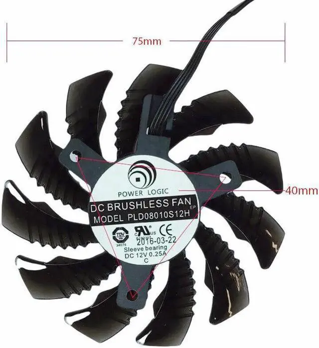 Alt view image 2 of 5 - Aomoproing GPU cooling fan for GTX 780/780TI GTX 760/77