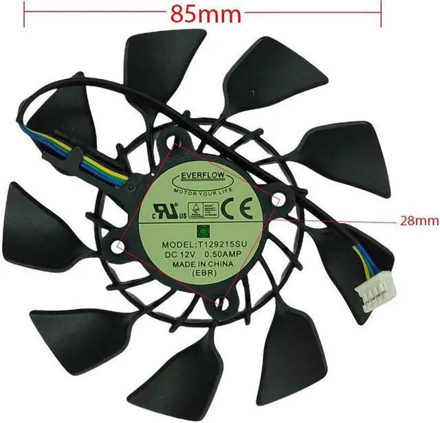 Alt view image 3 of 5 - Aomoproing GPU cooling fan for Asus GTX980 GTX780TI R9-390 R9-90