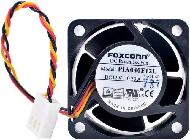 Alt view image 4 of 4 - PIA040F12L 4cm 40mm fan 4020 40x40x20mm DC12V 0.20A 3 lines dual ball bearing speed detection CPU high air volume cooling fan