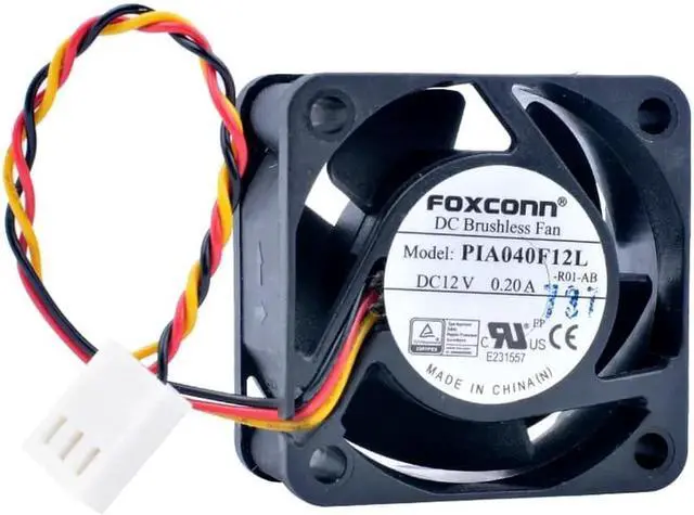 Alt view image 3 of 4 - PIA040F12L 4cm 40mm fan 4020 40x40x20mm DC12V 0.20A 3 lines dual ball bearing speed detection CPU high air volume cooling fan