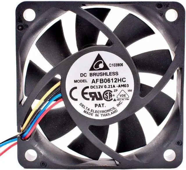 Alt view image 2 of 4 - AFB0612HC-AM03 6cm 60mm fan 60x60x13mm DC12V 0.21A 4 lines double ball bearing pwm chassis CPU cooling fan