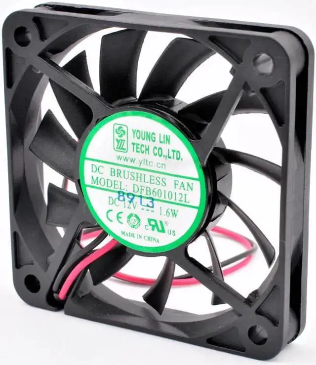 Alt view image 2 of 4 - DFB601012L 6cm 60mm fan 60x60x10mm DC12V 1.6W 2pin 2 ball bearings suitable for chassis power charger cooling fan