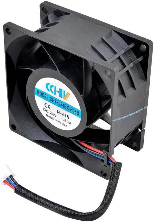 Alt view image 2 of 4 - CHT8024BX-R38B 8cm 80mm fan 80x80x38mm 8038 DC24V 1.80A 3 lines 3pin high air volume cooling fan for inverter cabinet