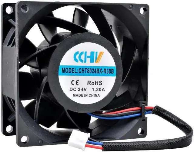Alt view image 3 of 4 - CHT8024BX-R38B 8cm 80mm fan 80x80x38mm 8038 DC24V 1.80A 3 lines 3pin high air volume cooling fan for inverter cabinet