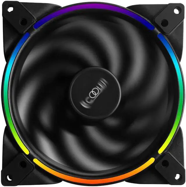 Alt view image 3 of 5 - RGB HALO 14cm Computer Case Adjust Fan 12V 4PIN RGB Quiet PWM Fans 140mm CPU Cooler Water Cooling Replace Fan