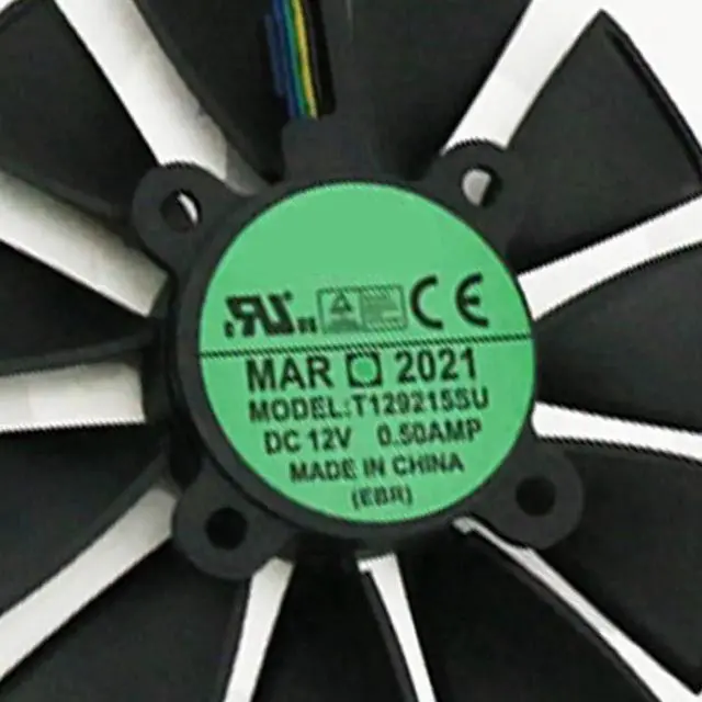 Alt view image 3 of 6 - Graphics Card Cooling Fan Replacement forASUS RX 480 GTX 1070 GTX 1060 Dual Series T129215SU 12V 0.5A 4PIN Video Card Cooler Fans GPU Fan (Fan-B)