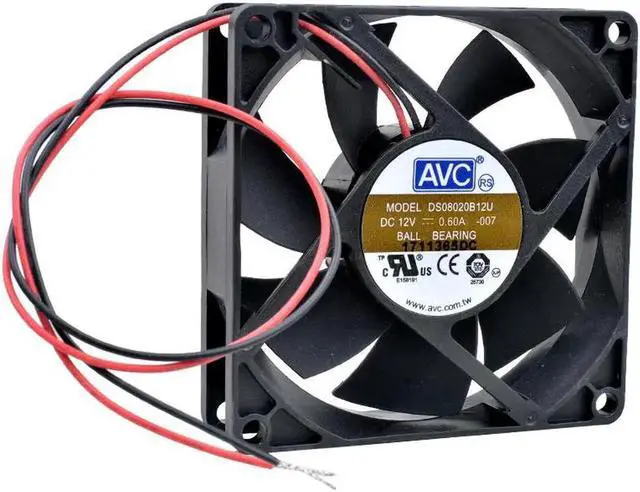 Alt view image 4 of 4 - DS08020B12U 8cm 80mm fan 80x80x20mm DC12V 0.60A 2 lines double ball bearing High volume cooling fan for power supply
