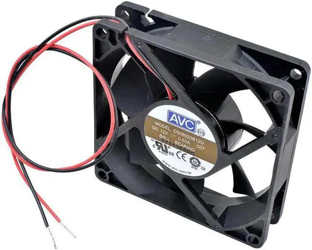 Alt view image 3 of 4 - DS08020B12U 8cm 80mm fan 80x80x20mm DC12V 0.60A 2 lines double ball bearing High volume cooling fan for power supply