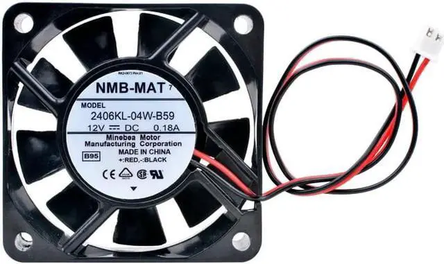 Main image of 2406KL-04W-B59 6cm 60mm fan 60x60x15mm DC12V 0.18A 4500rpm dual ball bearing power supply cooling fan