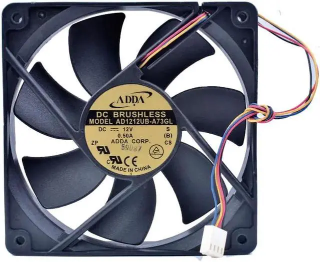 Alt view image 4 of 4 - AD1212UB-A73GL 12cm 120mm fan 12025 12V 0.50A Double ball bearing DC fan computer CPU cooler cooling fan