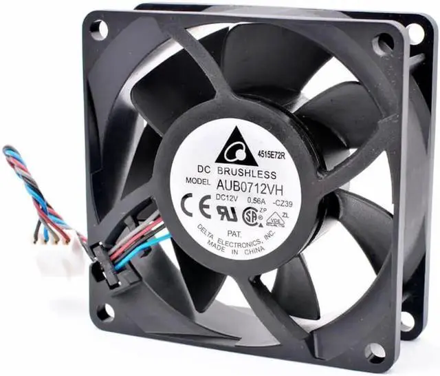 Alt view image 3 of 4 - New AUB0712VH 70x70x25mm 70mm fan 7cm DC12V 0.56A 4pin speed control pwm high air volume cooling fan for server chassis CPU