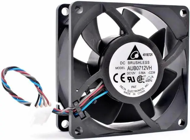 Alt view image 3 of 4 - New AUB0712VH 70x70x25mm 70mm fan 7cm DC12V 0.56A 4pin speed control pwm high air volume cooling fan for server chassis CPU