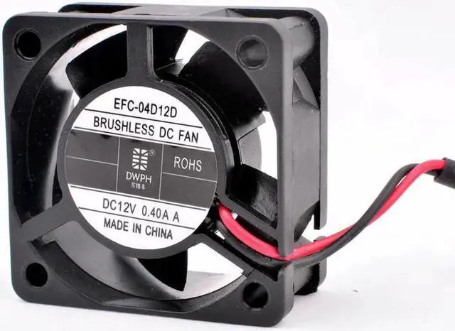 Alt view image 4 of 4 - EFC-04D12D 4cm 40mm fan 40x40x20mm DC12V 0.40A 2pin 2 ball bearings, large air volume cooling fan for chassis router