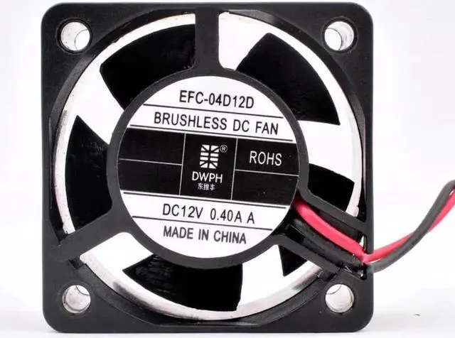 Alt view image 2 of 4 - EFC-04D12D 4cm 40mm fan 40x40x20mm DC12V 0.40A 2pin 2 ball bearings, large air volume cooling fan for chassis router