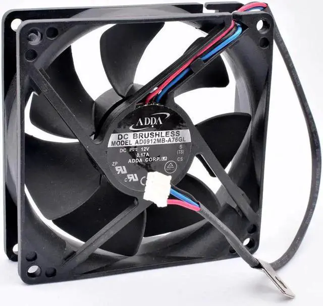 Alt view image 2 of 3 - AD0912MB-A76GL 92mm fan 92x92x25mm DC12V 0.17A 3 wires for the cooling fan of the projector
