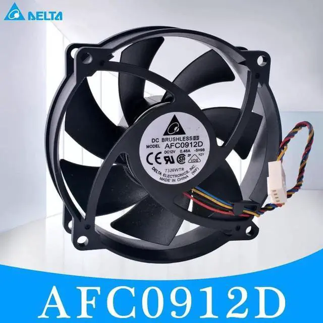 Alt view image 5 of 5 - AFC0912D 90X90X25mm 12V 0.46A computer CPU cooler fan 4pin PWM speed adjusting cooling fan