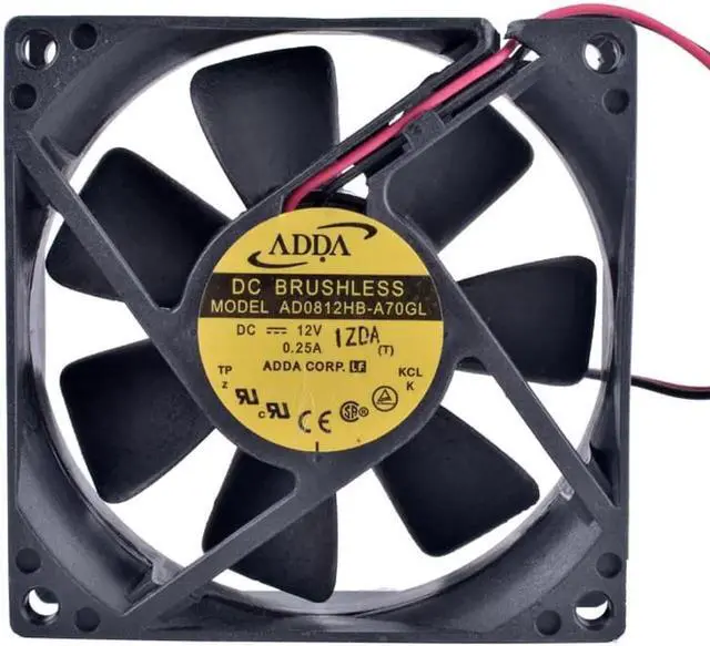 Alt view image 4 of 4 - AD0812HB-A70GL 8cm 8025 80mm fan 80x80x25mm 12V 0.25A Double ball bearing large air volume cooling fan